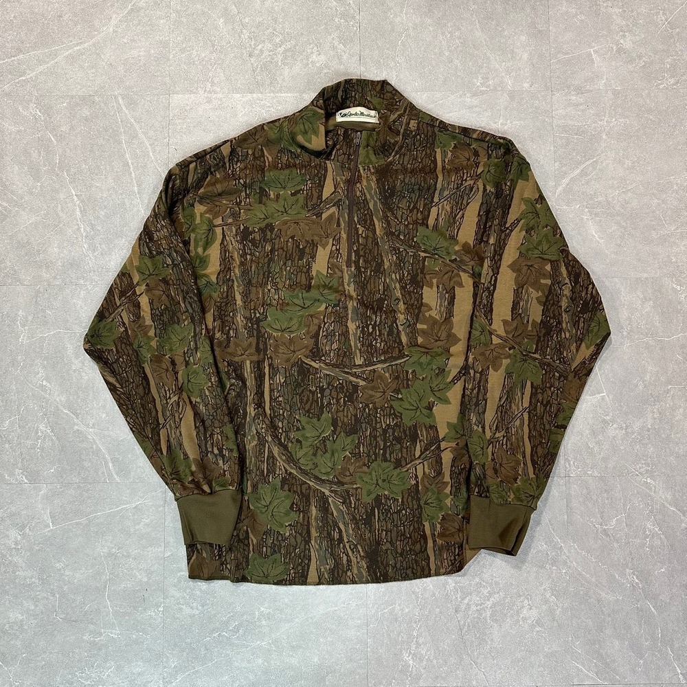 Gander Mountain Mens Trebark Camo Quarter Zip Pullover Long Sleeve Shirt 3782
